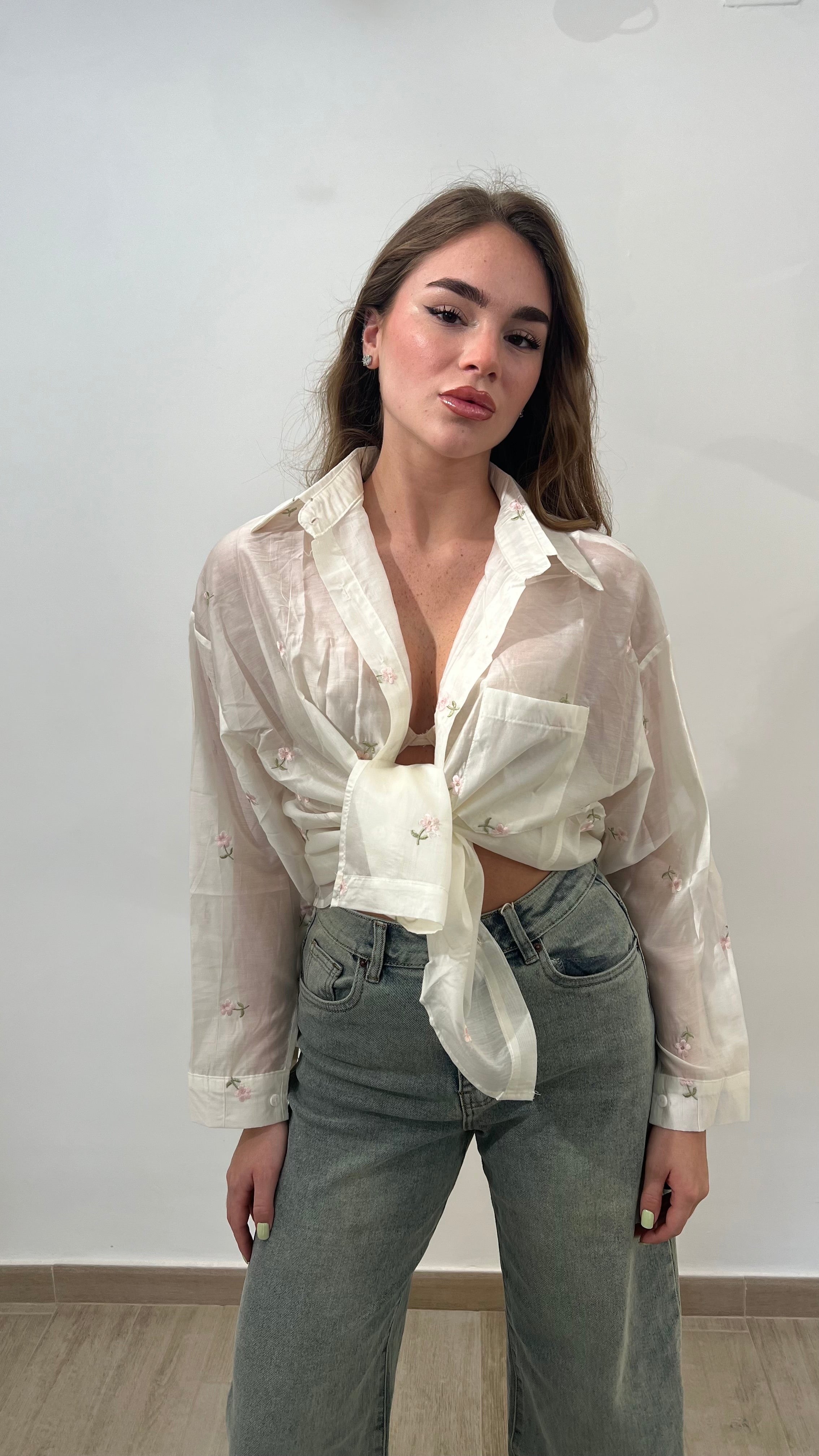 Camicia Velata Fiori