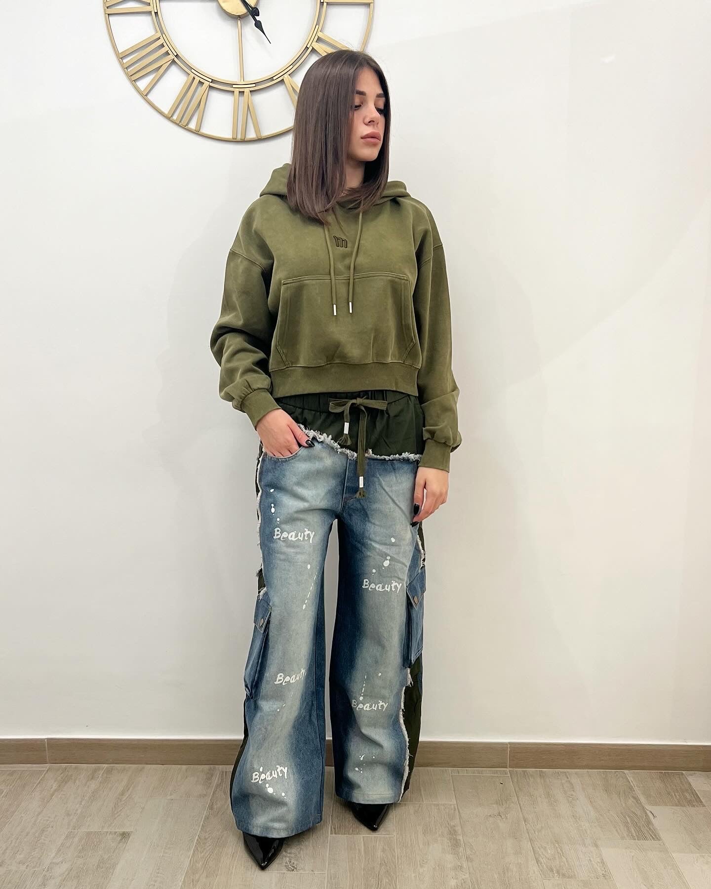 Denim Con tessuto tecnico