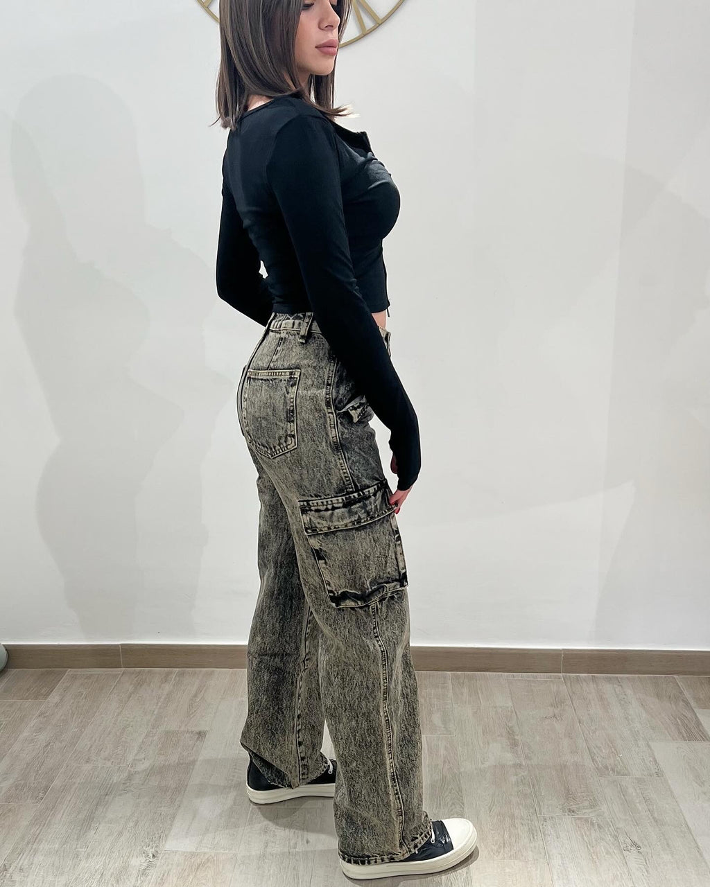Jeans cargo sabbia