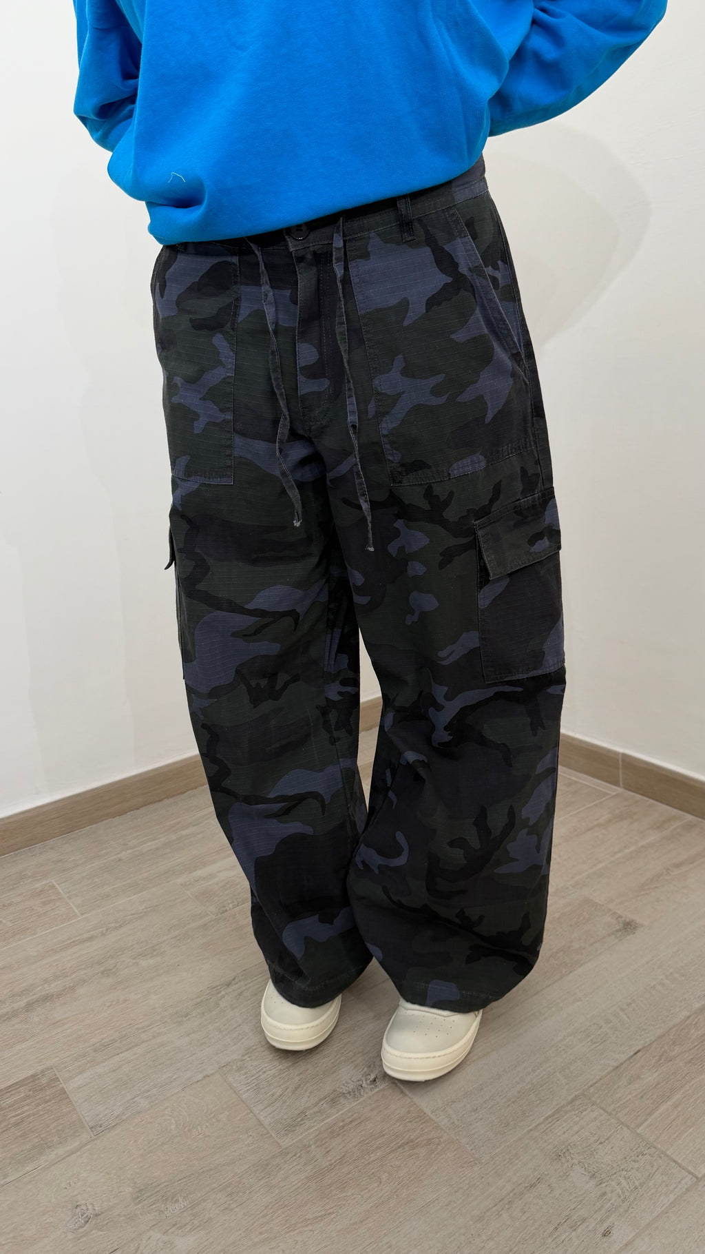 Pantalone Cargo Militar Blu