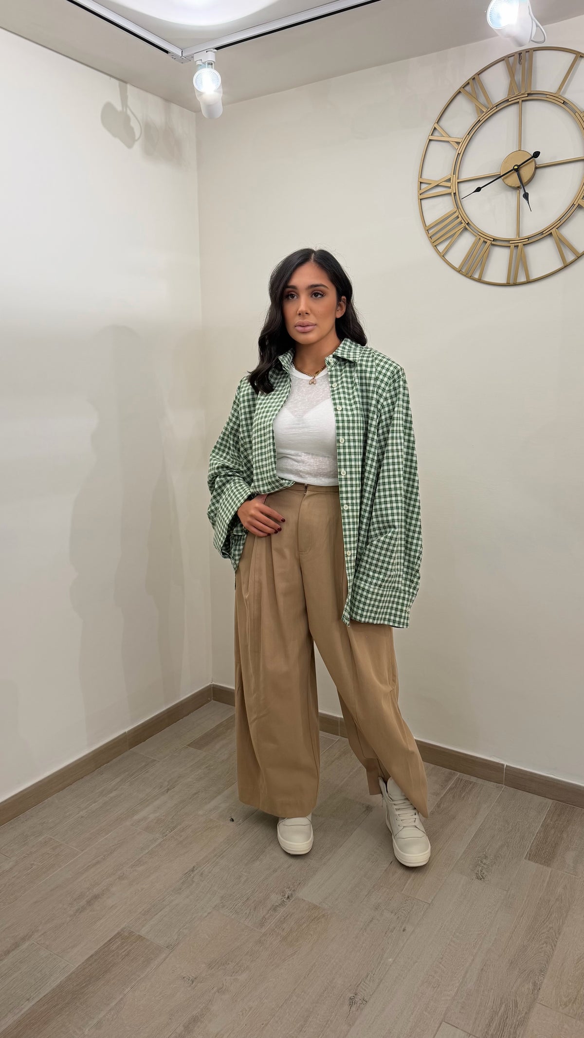 Camicia A Quadri Con Spalline