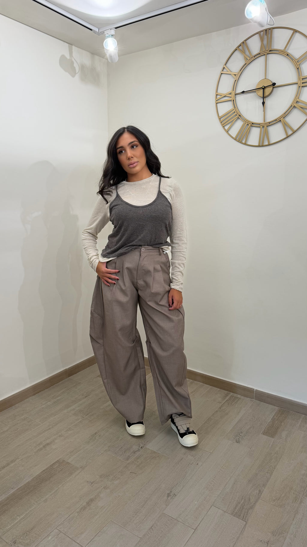 Pantalone Balloon Fango