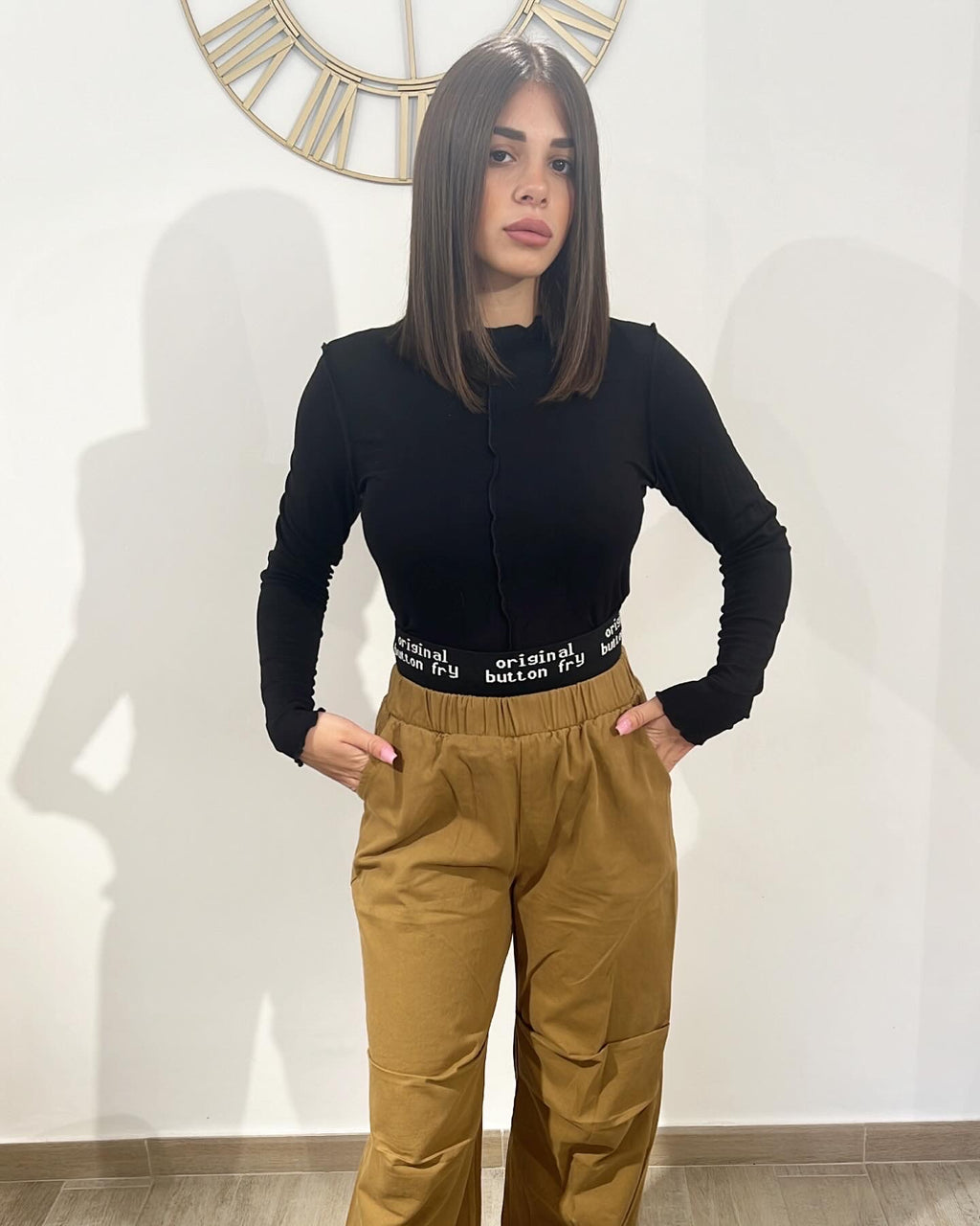 Pantalone cotone con elastico