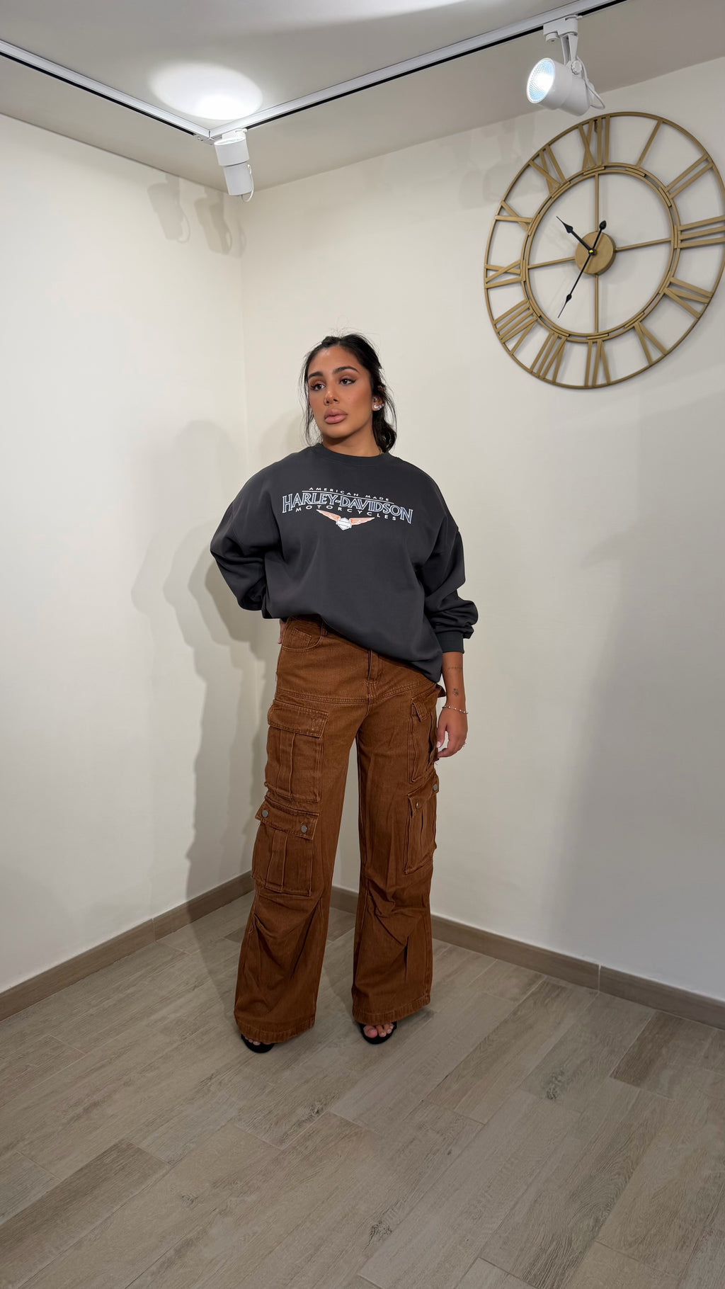 Jeans cargo coccio