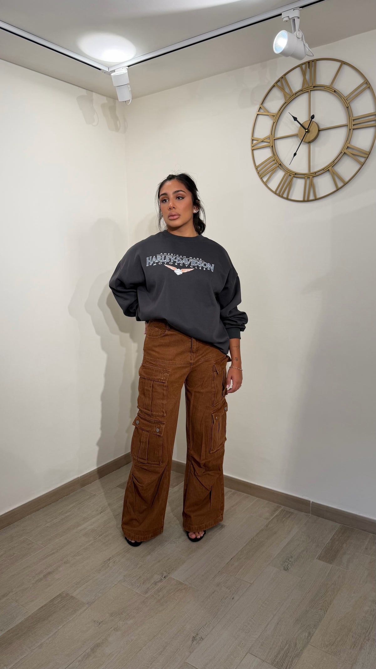 Jeans cargo coccio