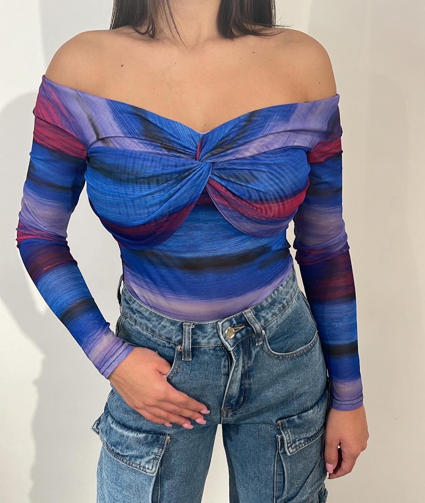 Body velato scollo a barca