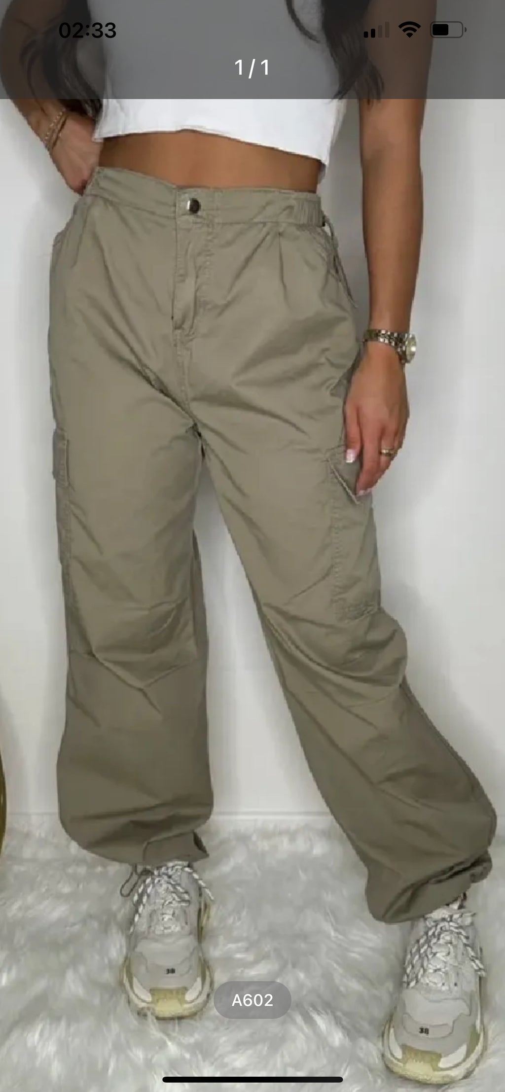 Pantalone cargo parachute