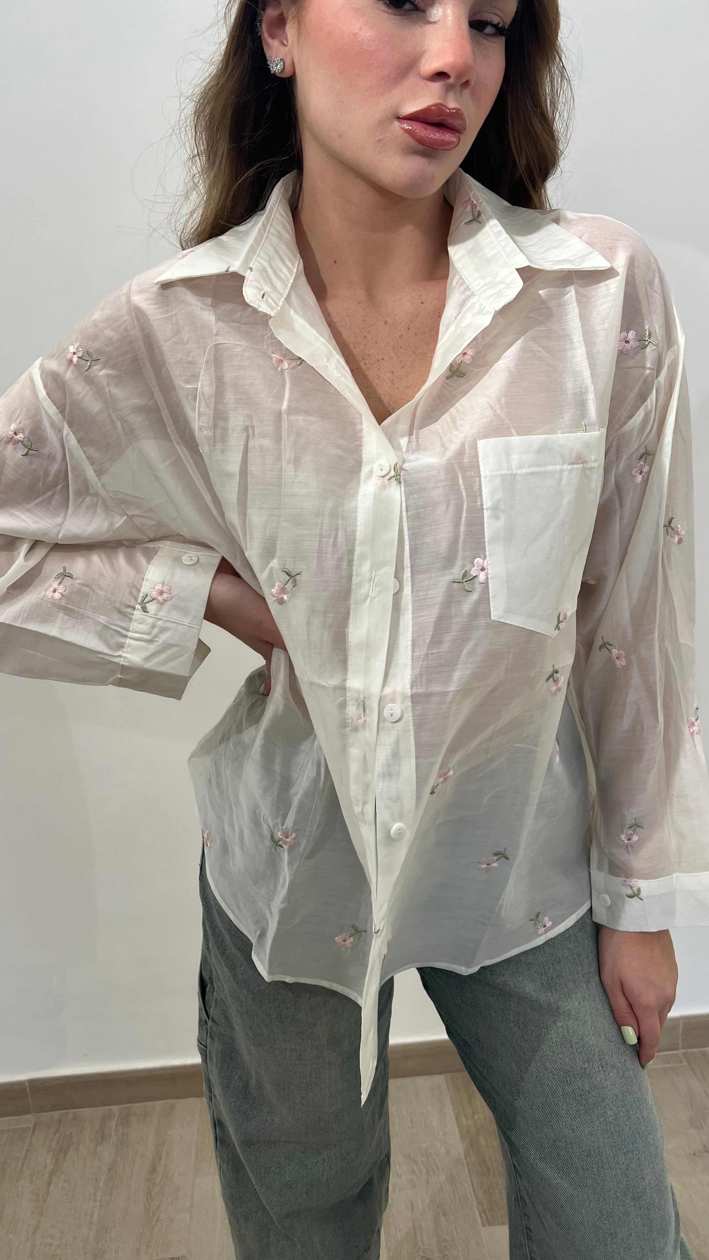 Camicia Velata Fiori