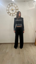 Pantalone di lana                                       Con bustino di ecopelle