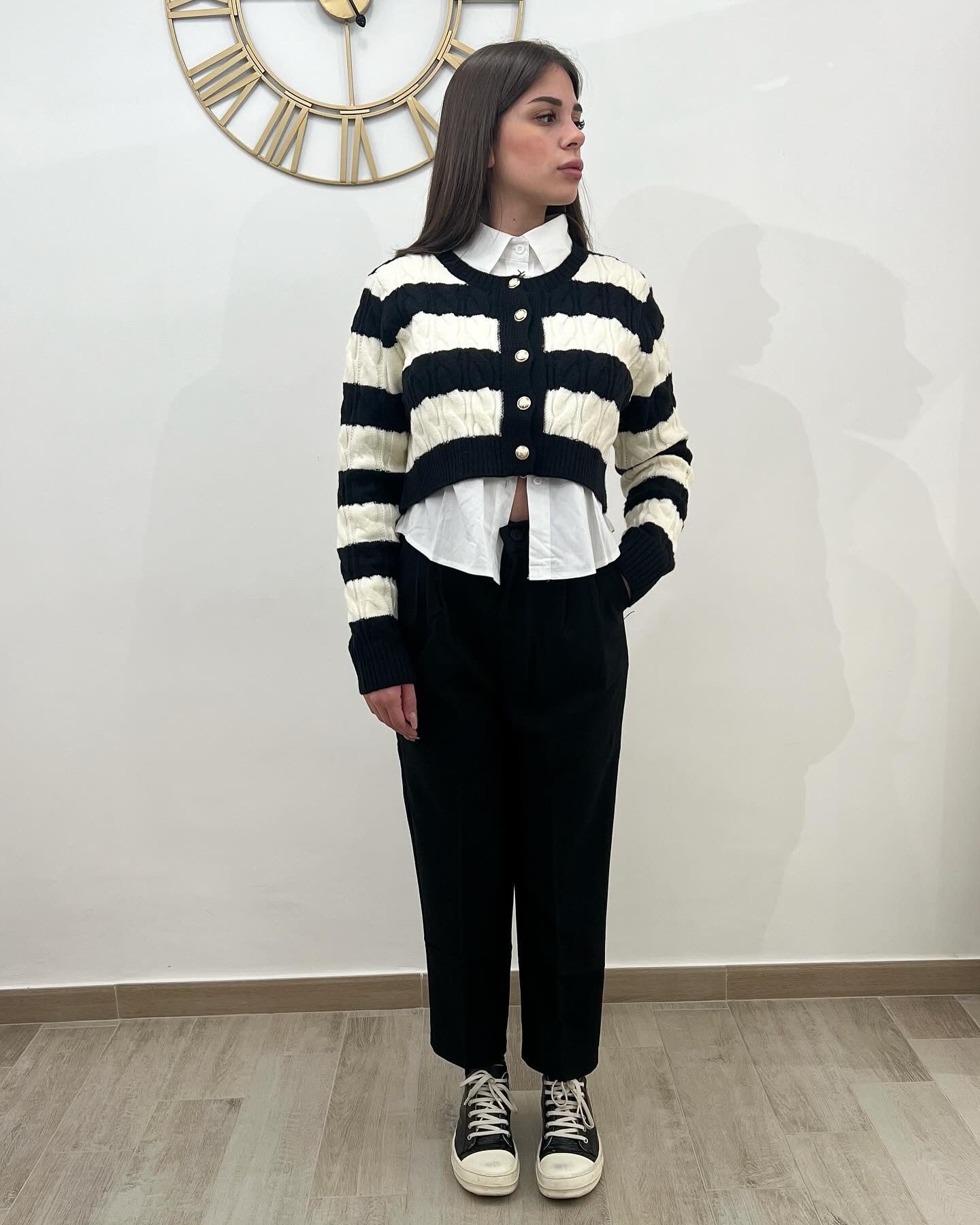 Cardigan Righe +Camicia