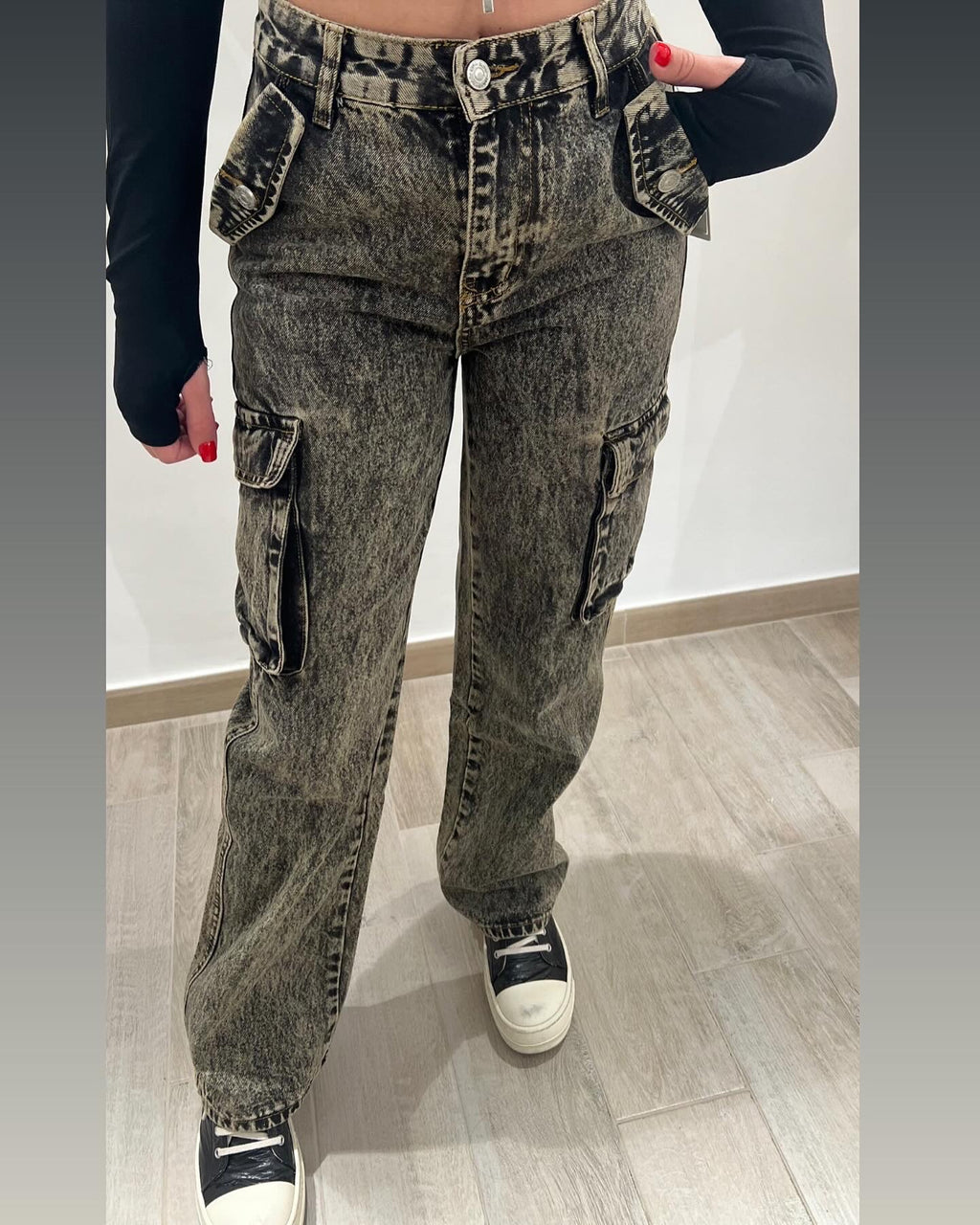 Jeans cargo sabbia