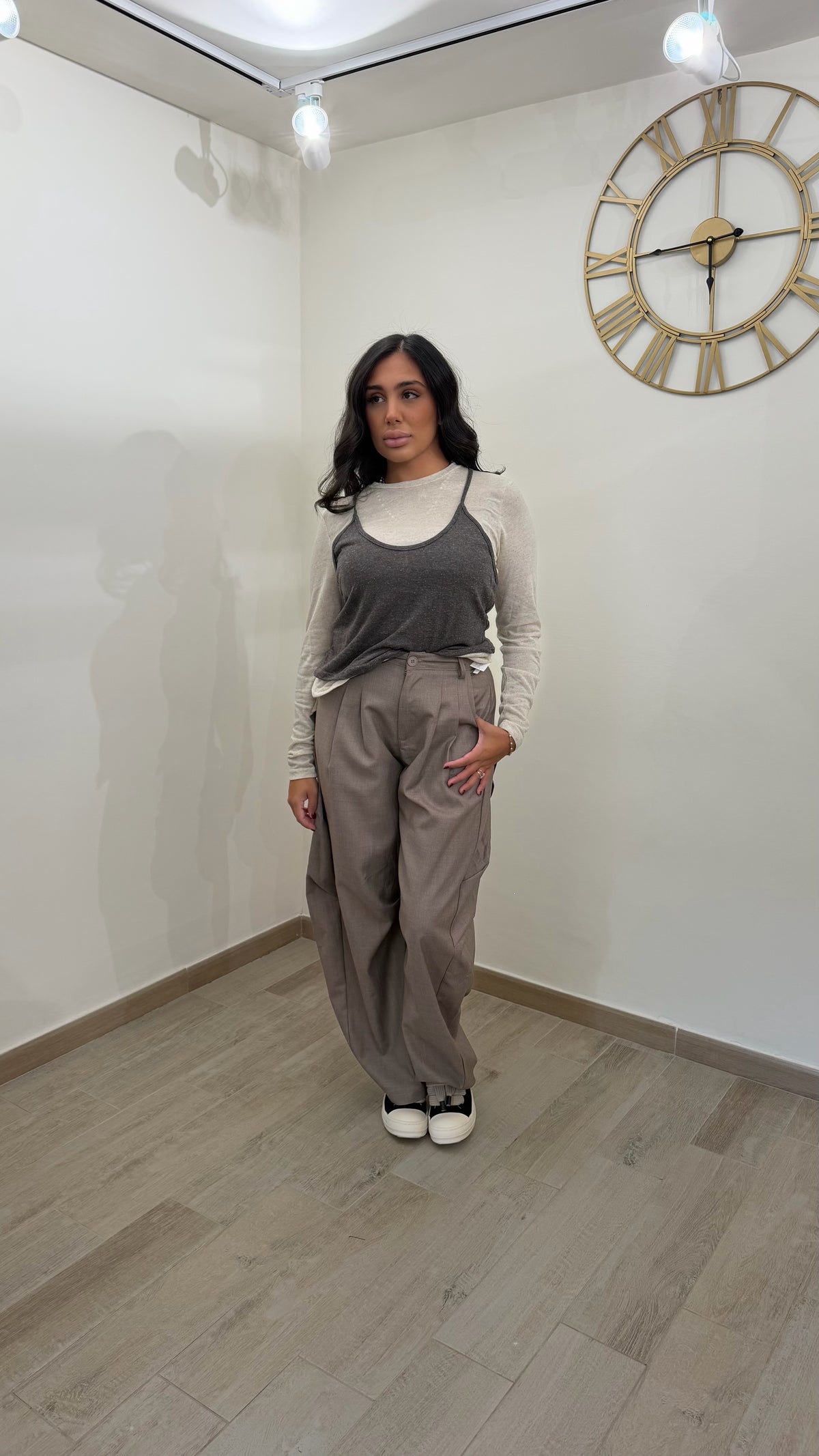 Pantalone Balloon Fango
