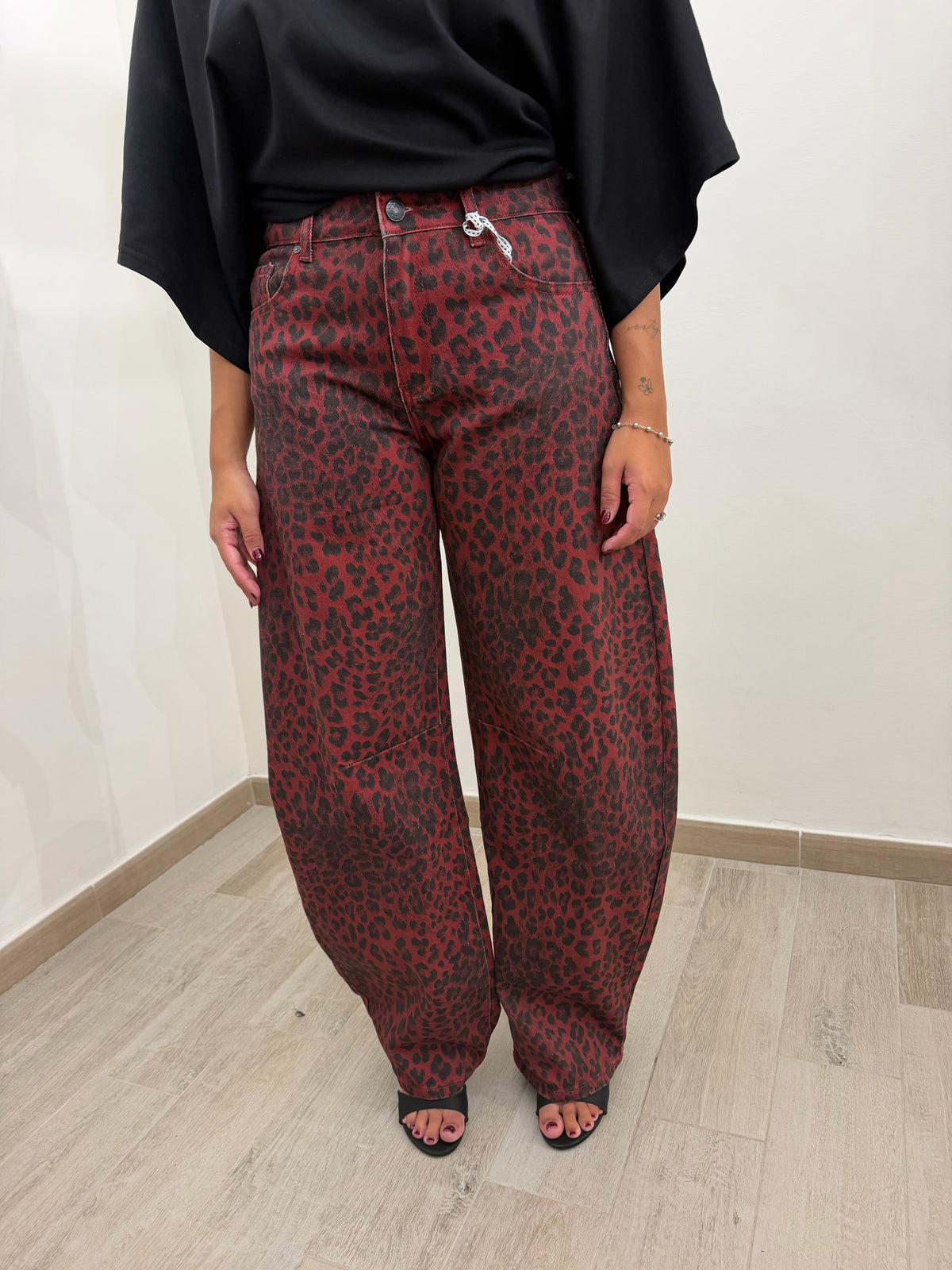 Jeans Balloon Leopard Rosso