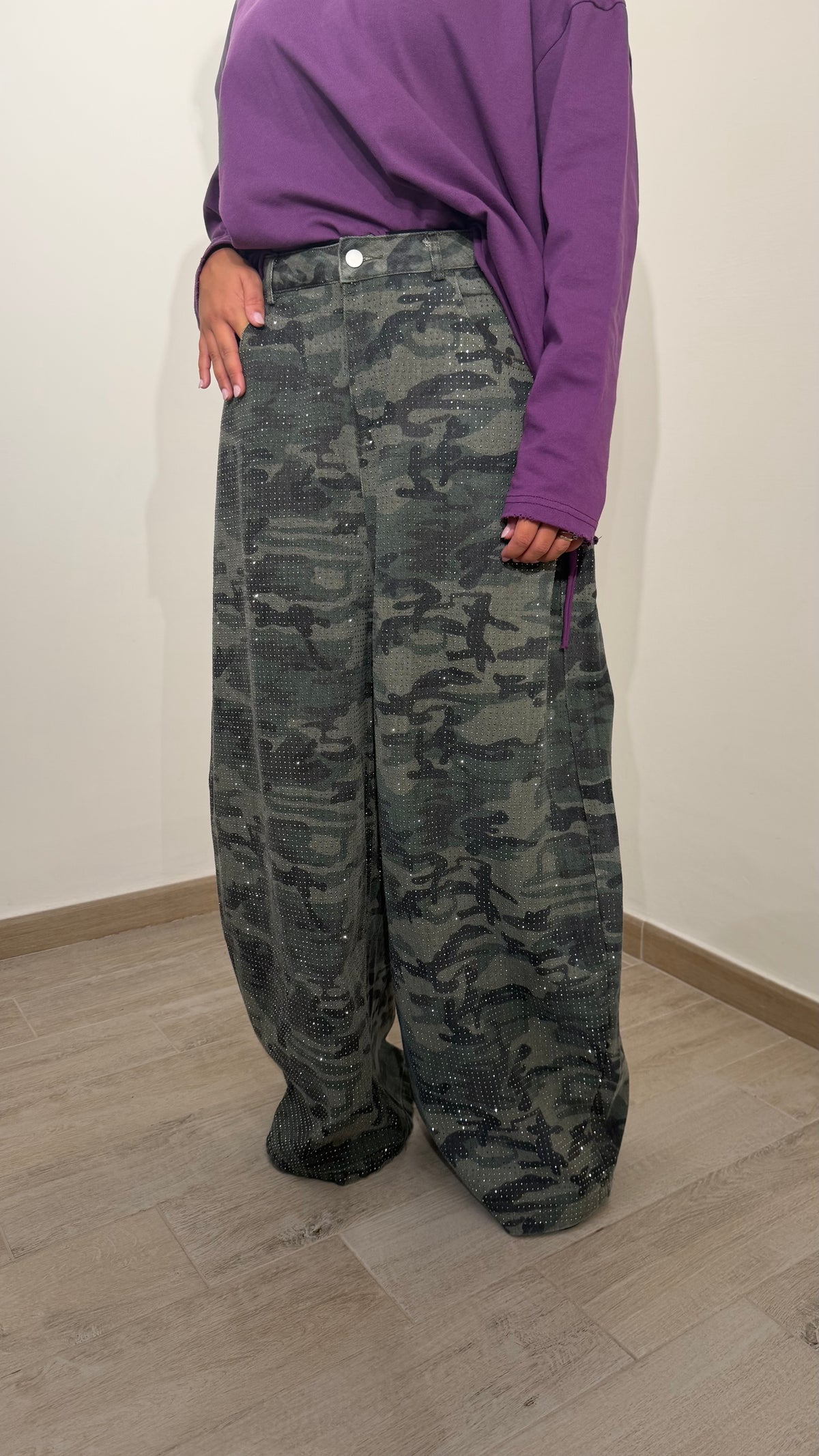 Denim Mimetico con Strassi