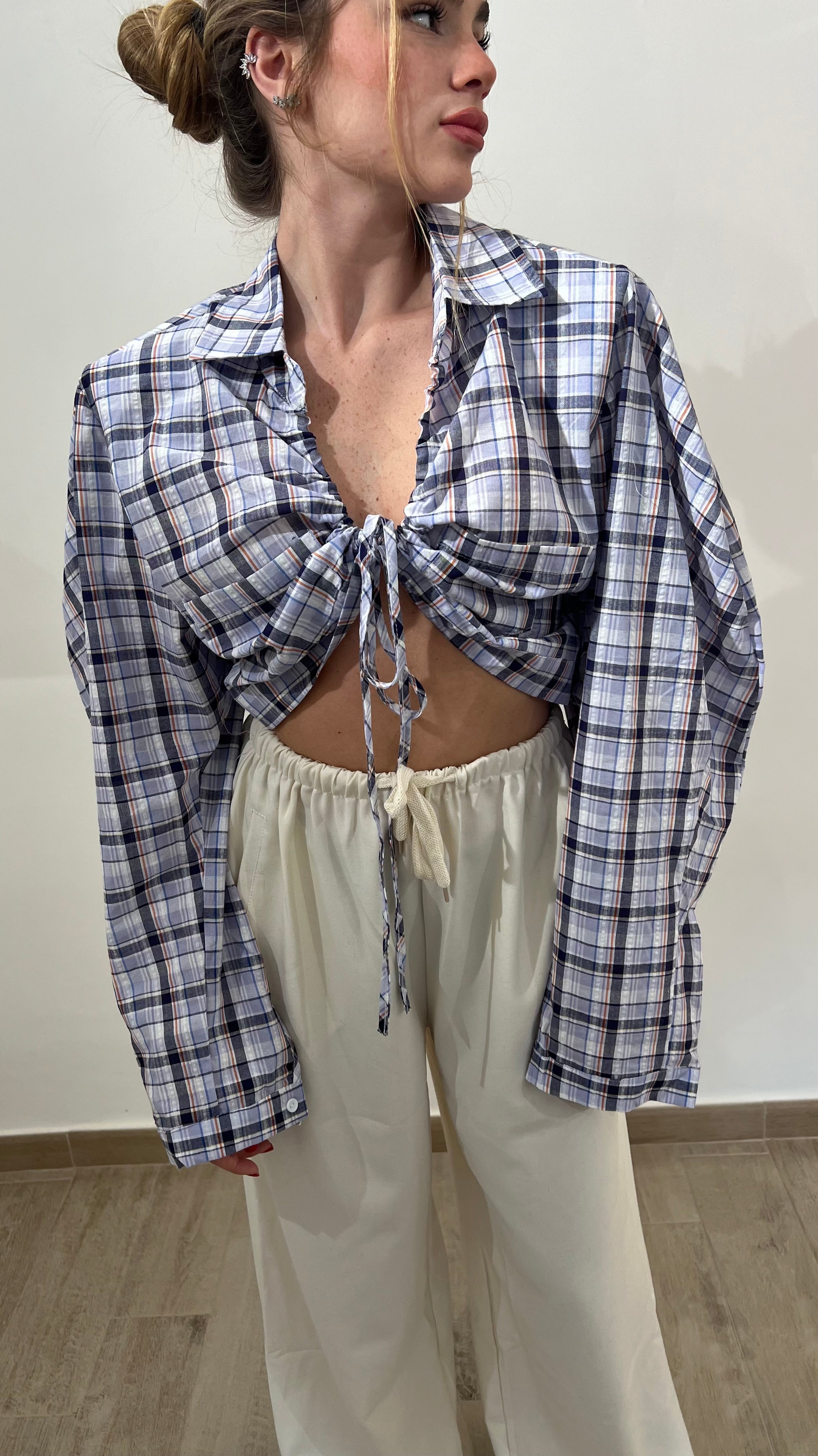 Camicia Quadri Crop