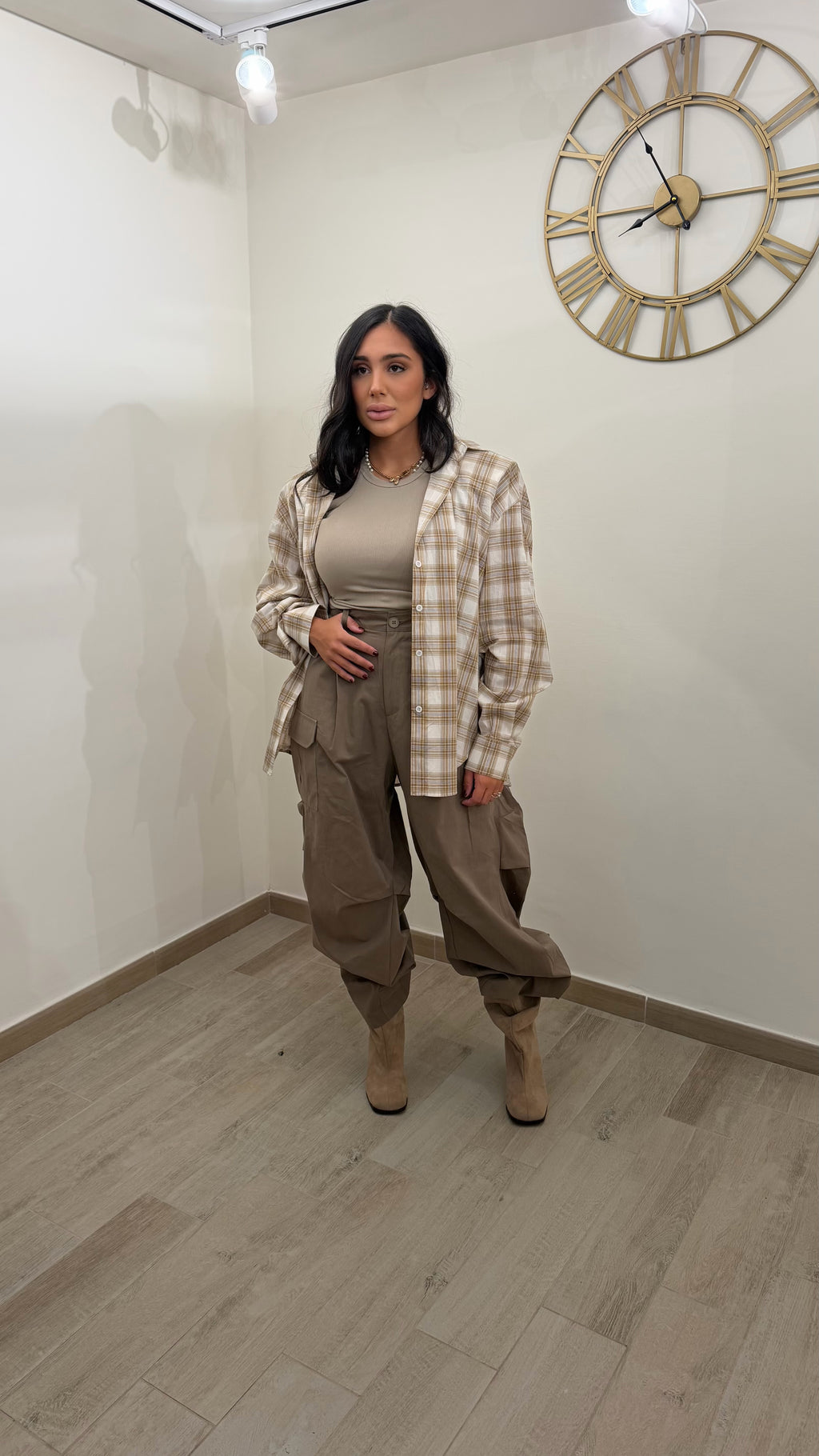 Camicia a Quadri Fango