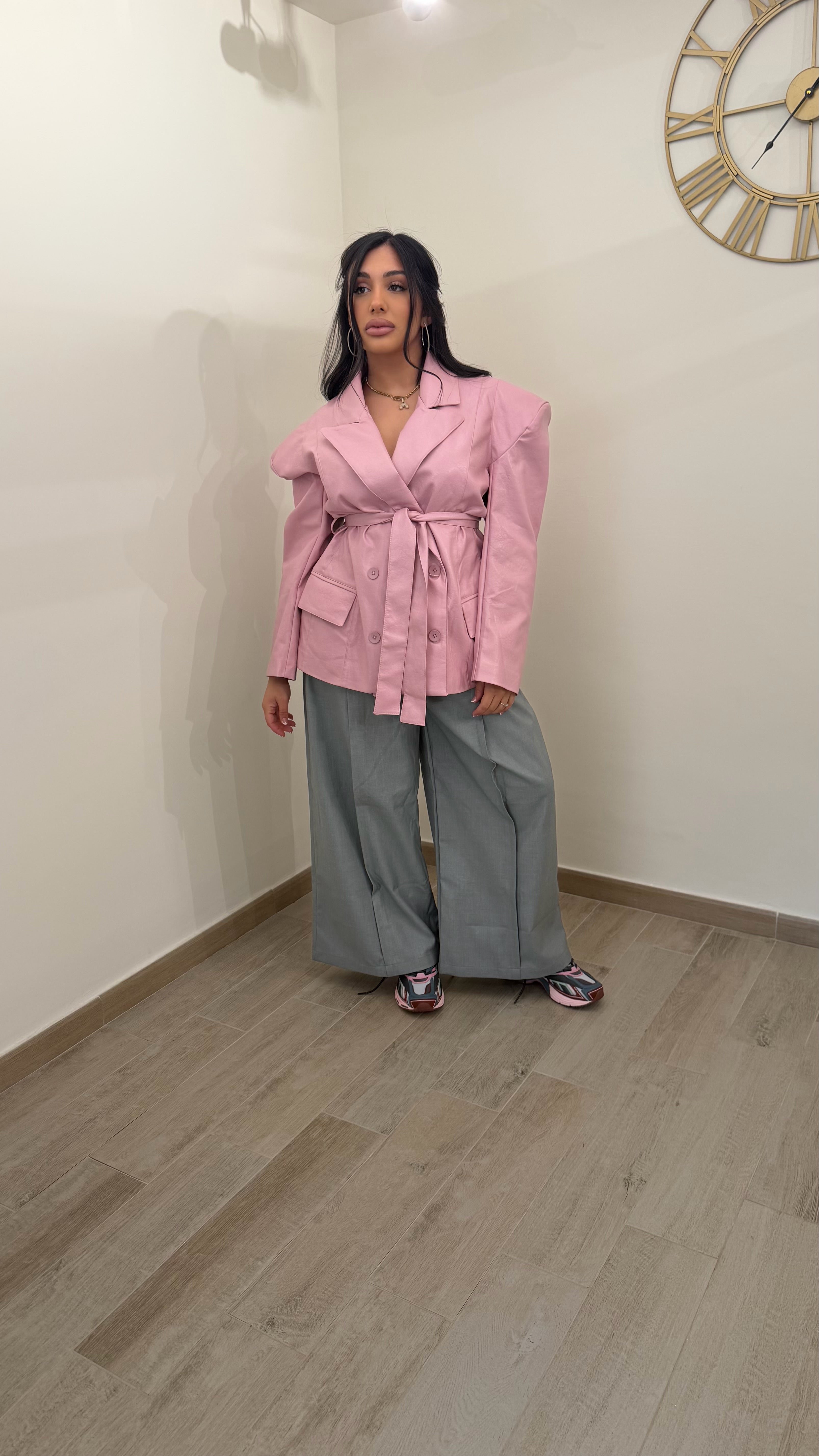 Blazer Con Spalline Rosa