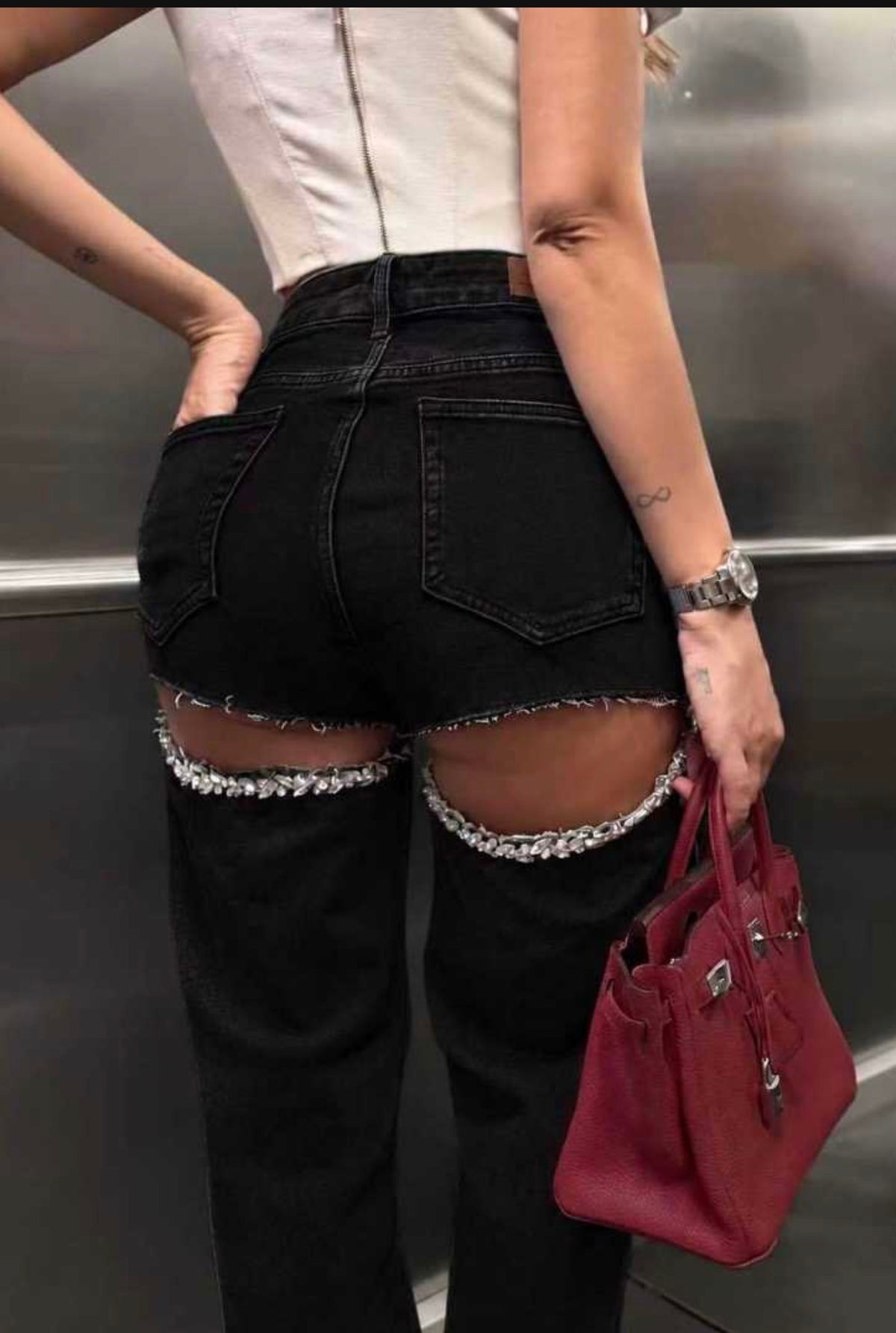 Jeans Con Swarovski