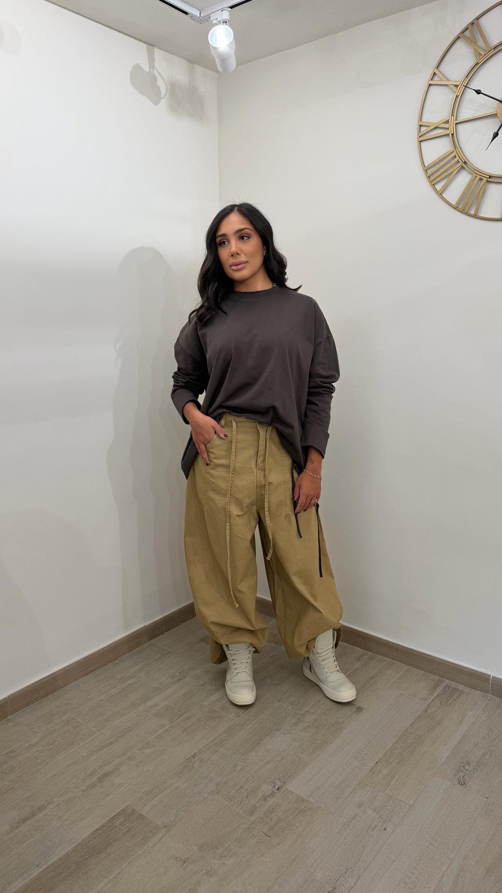 Pantalone laccio Cammel