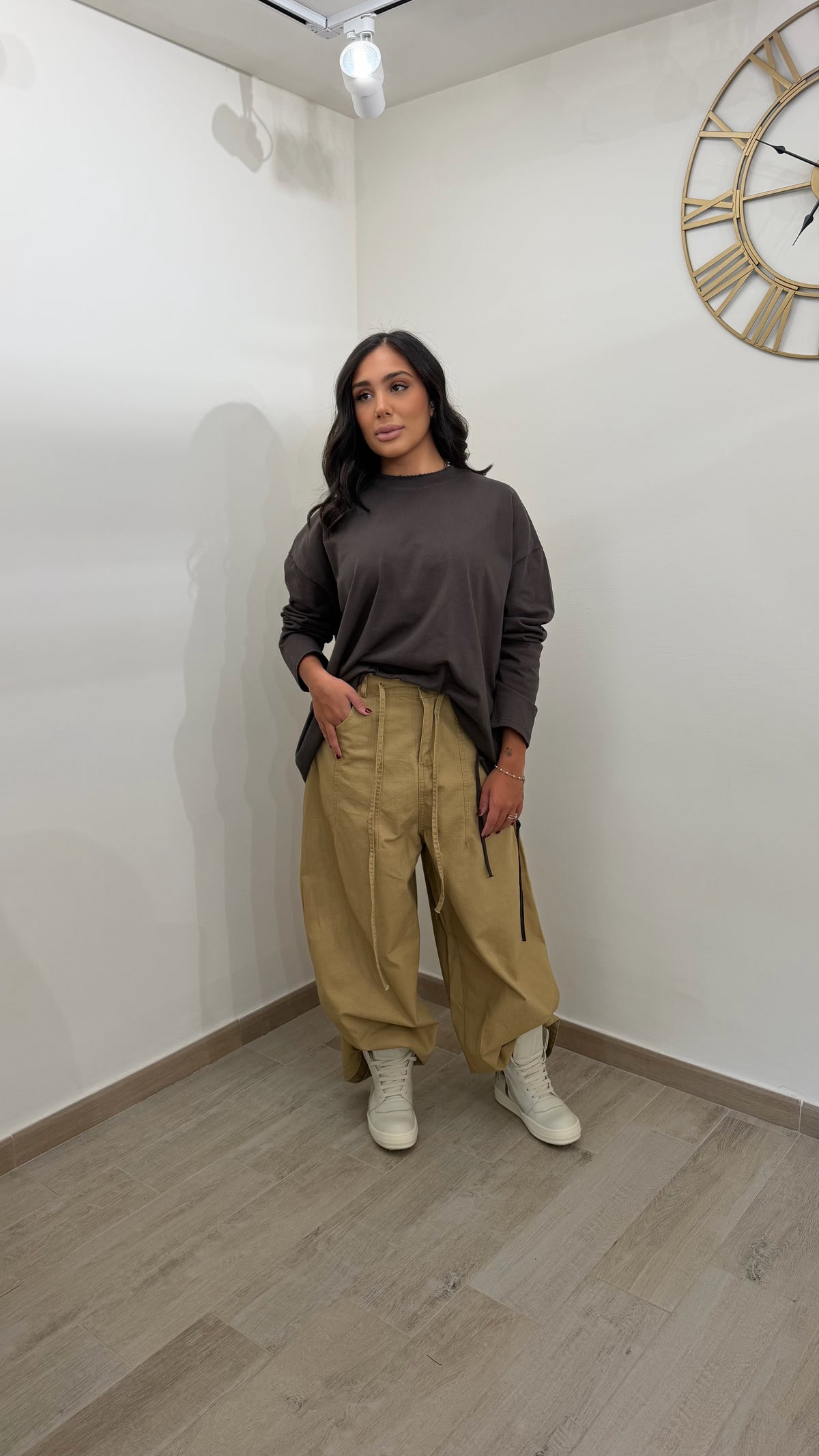 Pantalone laccio Cammel