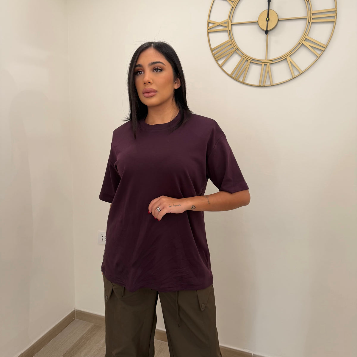 T-shirt Con Spallina Prugna
